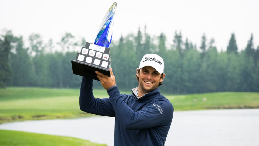 Davis Lamb, hoy en día jugador del Korn Ferry Tour, fue el ganador del ATB Classic 2023 en Northern Bear Golf Club. (Archivo/PGA TOUR)