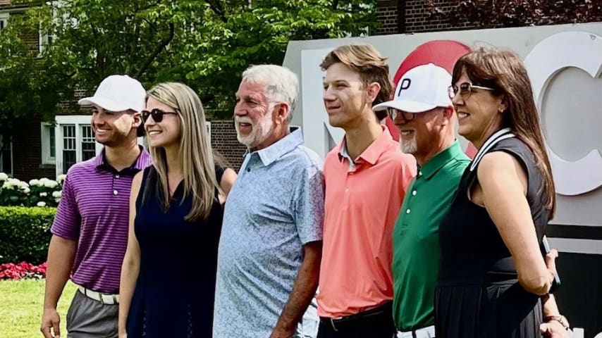 Parker and his family at the Rocket Mortgage Classic last week. (Courtesy of Heidi Miklos)