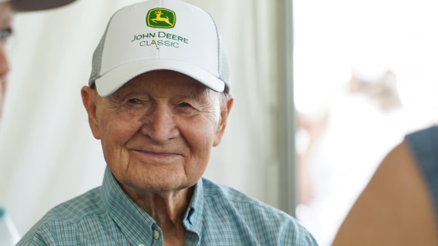 World War II veteran Henry Langrehr was honored at the John Deere Classic on Saturday as part of a week dedicated to honoring all military guests and first responders.. (Matthew Mramer/PGA TOUR)