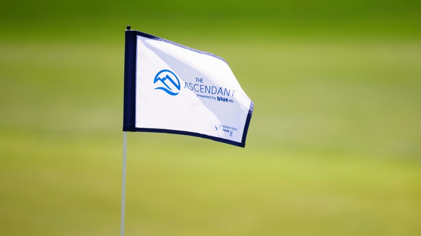 A detail of the flag on the 18th hole during the first round of The Ascendant presented by Blue at TPC Colorado on July 13, 2023 in Berthoud, Colorado. (Justin Edmonds/Getty Images)