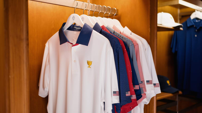 A closer look at the U.S. Team's Presidents Cup polos. (Matt Garies/PGA TOUR)