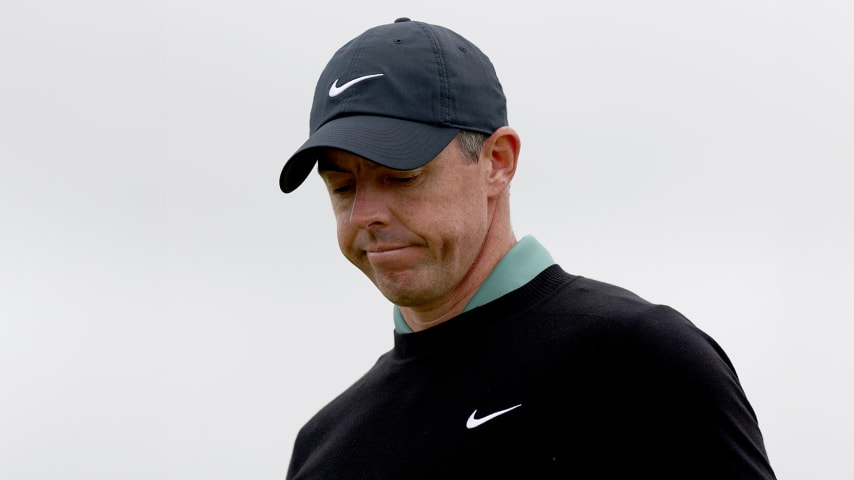 Rory McIlroy cards an opening-round 78 at The Open at Royal Troon. (Harry How/Getty Images)