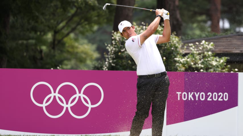 Gavin Green at the 2020 Olympic men's golf competition in Tokyo. (Chris Trotman/Getty Images)