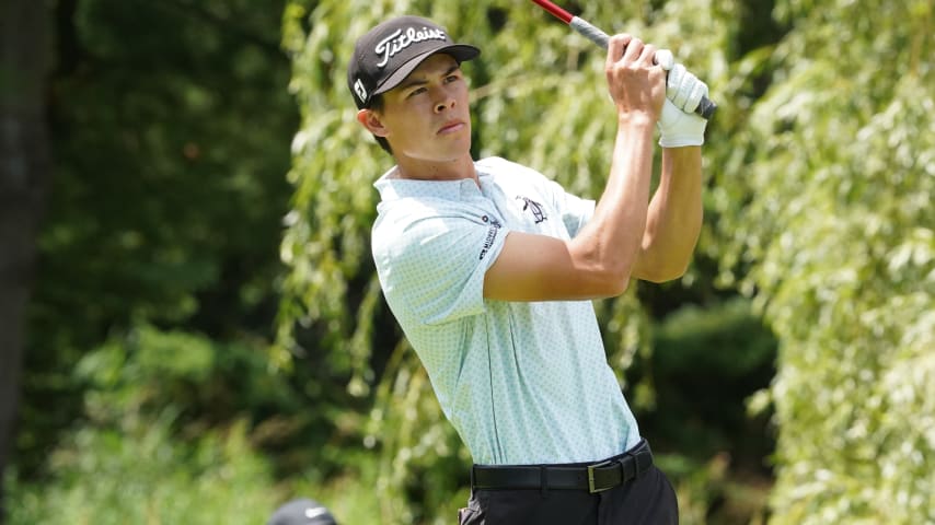 John Keefer carded a 5-under 65 on Friday to grab a three-shot lead at the Bromont Open presented by Desjardins. (Jay Fawler/PGA TOUR Americas)