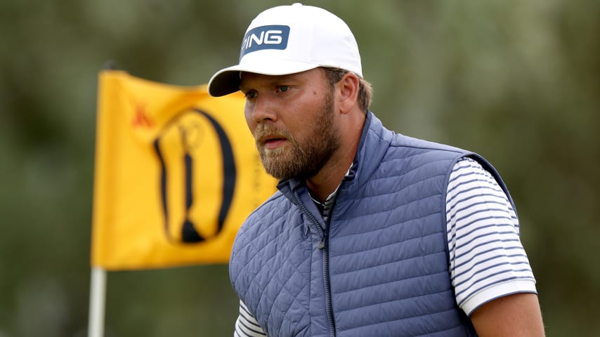 Dan Brown shot a 1-over 72 in the second round of The 152nd Open championship at Royal Troon. (Harry How/Getty Images)