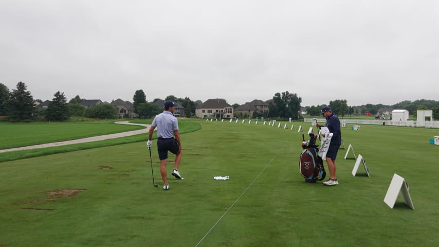 Billy Horschel was the first man on the range at TPC Twin Cities. (Charlie Kane/PGA TOUR)