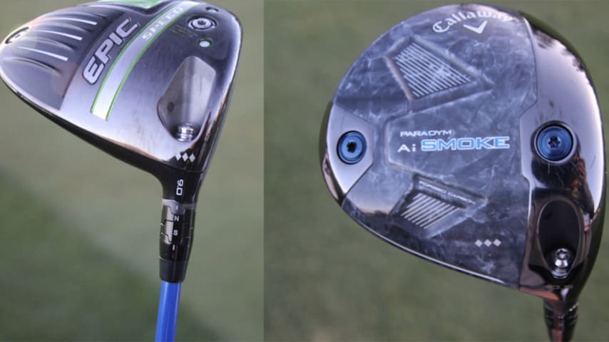 A look at Xander Schauffele's 3-wood from the Tokyo Olympics (left) and his current 3-wood at the Paris Olympics (right). (GolfWRX) 