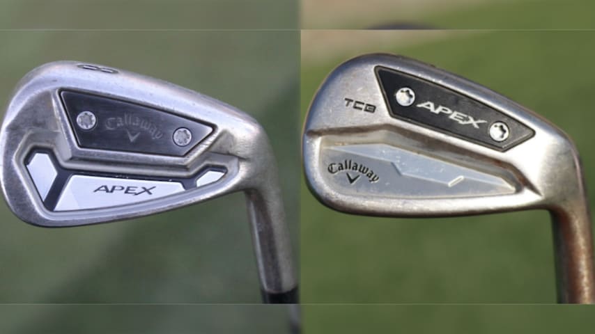 A look at Xander Schauffele's Apex irons from the Tokyo Olympics (left) and his current Apex irons at the Paris Olympics (right). (GolfWRX) 