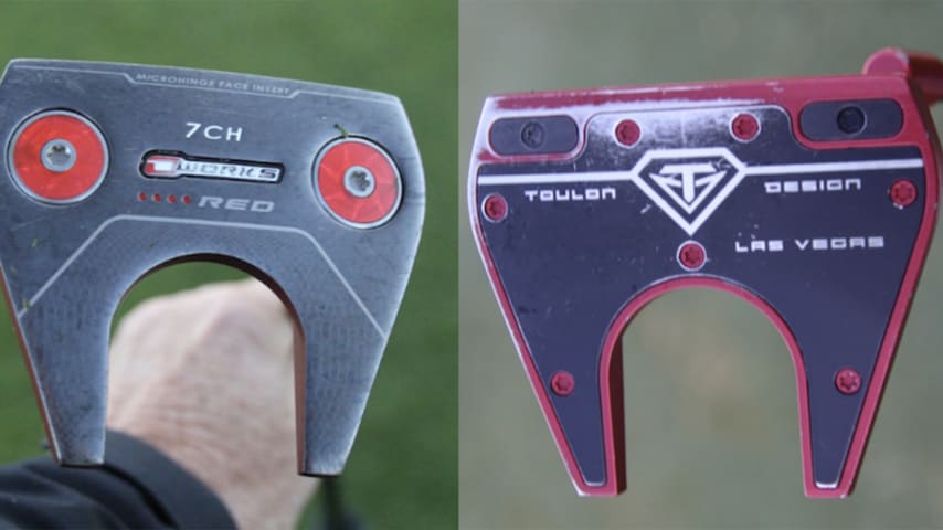 A look at Xander Schauffele's putter from the Tokyo Olympics (left) and his current putter at the Paris Olympics (right). (GolfWRX) 