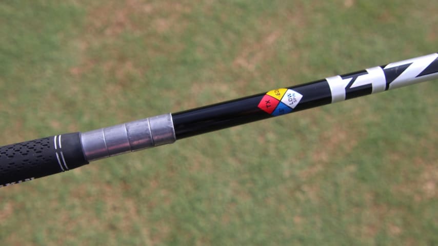 A look at the lead tape added to Justin Rose's new Titleist GT3 driver. (Courtesy GolfWRX)