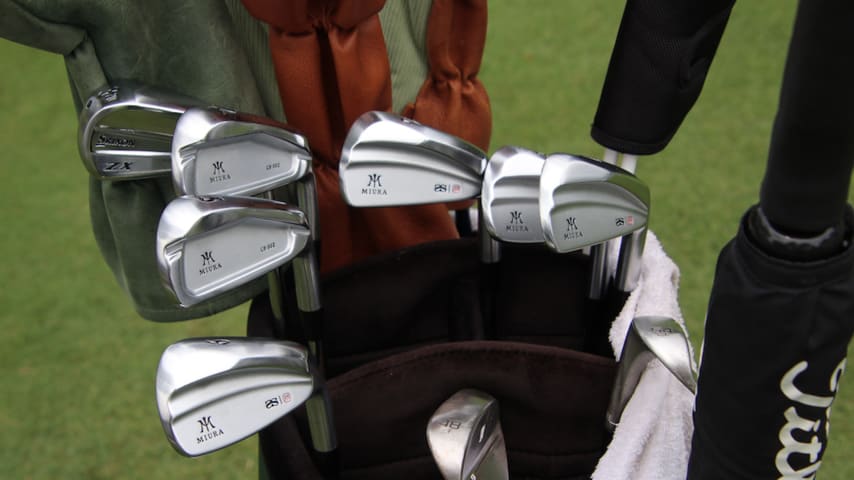 A look at Adam Scott's Miura KM-700 irons (6-9 iron) and Miura 302 CB irons (4 and 5 irons) at the FedEx St. Jude Championship. (Courtesy GolfWRX)