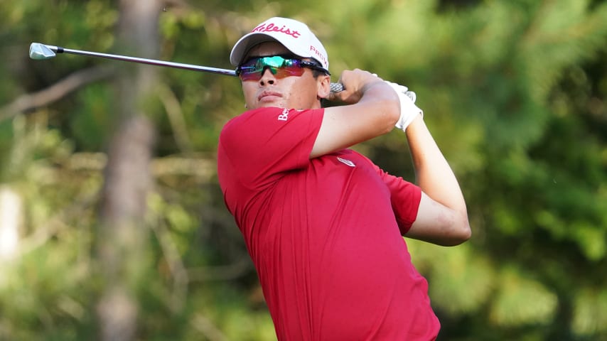 El líder, A.J. Ewart, está jugando su quinto torneo de la temporada por invitación y actualmente ocupa el puesto 169 de la Fortinet Cup. (Prensa/PGA TOUR)