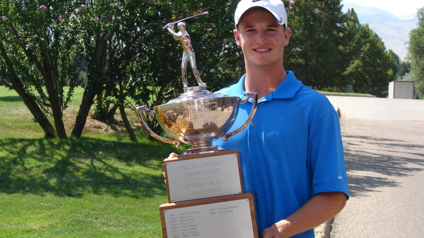 Wyndham Clark poses with the trophy after winning the 2010 state amateur in Colorado.