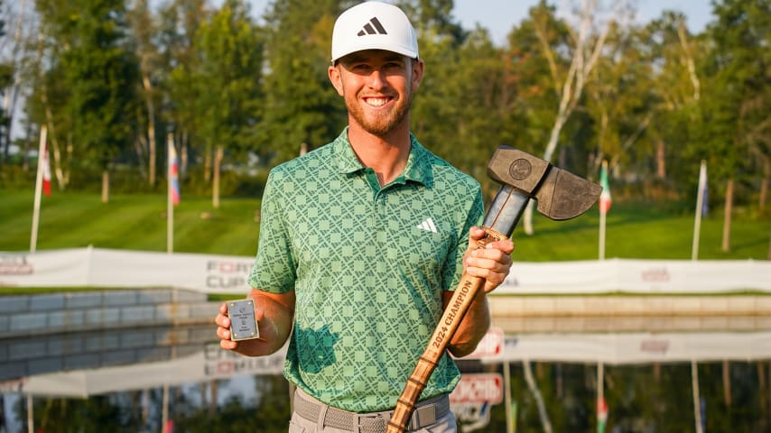 Frederik Kjettrup wins the CRMC Championship to earn his Three-Victory Promotion. (Jay Fawler/PGA TOUR Americas)