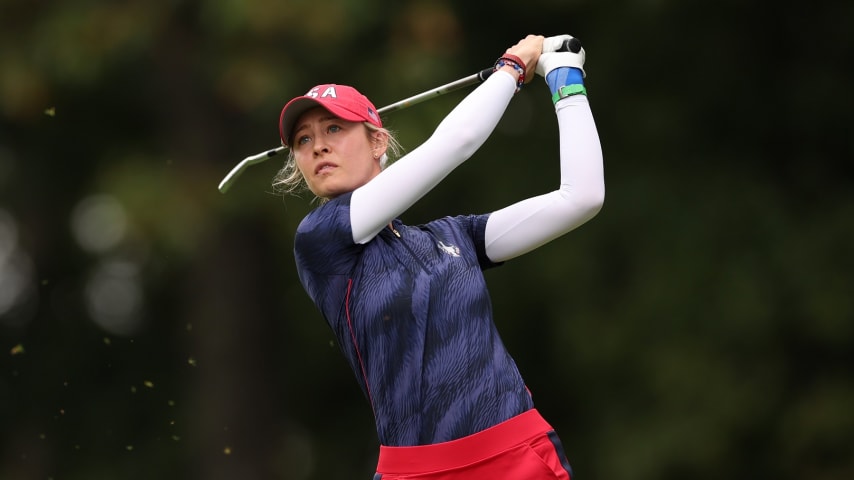 Nelly Korda during Friday of the 2024 Solheim Cup. (Gregory Shamus/Getty Images)