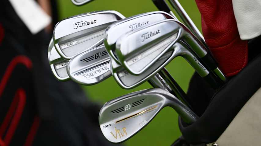 A look at Tom Brady's clubs during the pro-am prior to The RSM Classic. (Tracy Wilcox/PGA TOUR)