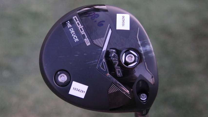 The clubface of the never-before-seen 13.5-degree Cobra 2-wood prototype. (Courtesy GolfWRX)