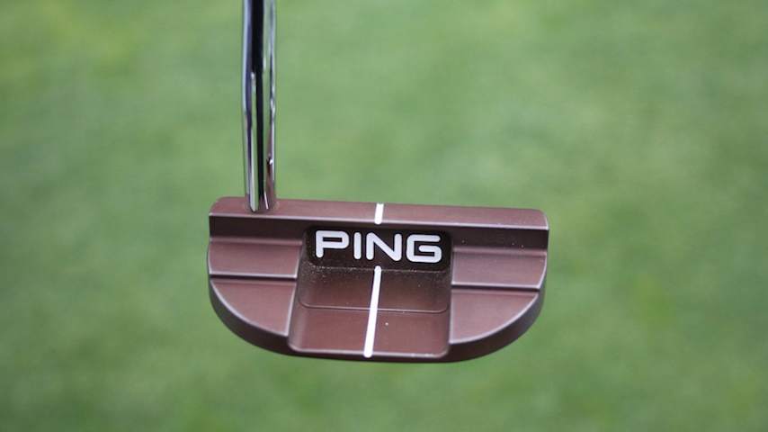 A closer look at Viktor Hovland's previous Ping putter, a custom PLD DS-72 mallet. (Courtesy GolfWRX)