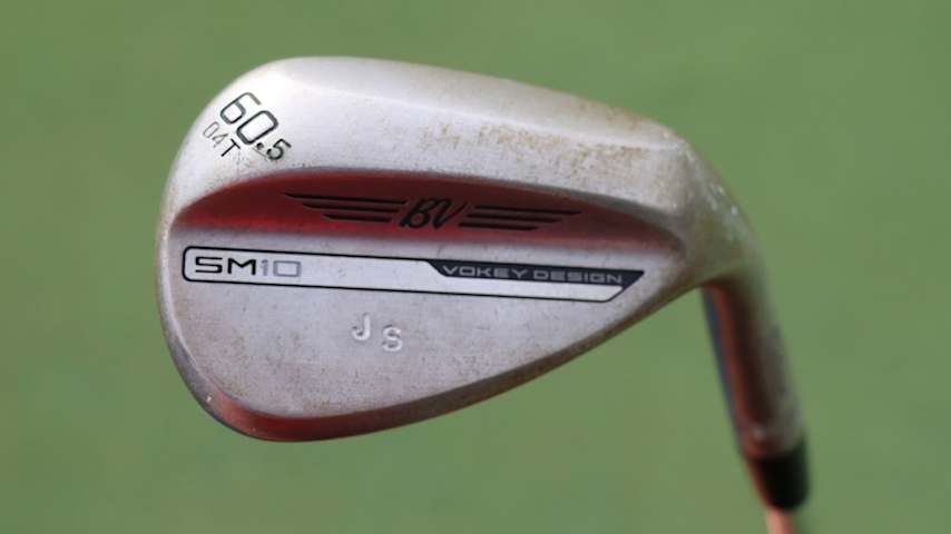 A look at Jordan Spieth’s custom Titleist Vokey SM10 lob wedge. (GolfWRX)