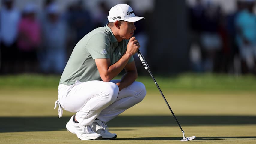 A look at Collin Morikawa with his TaylorMade TP Soto putter at the Truist. (Emilee Chinn/Getty Images)