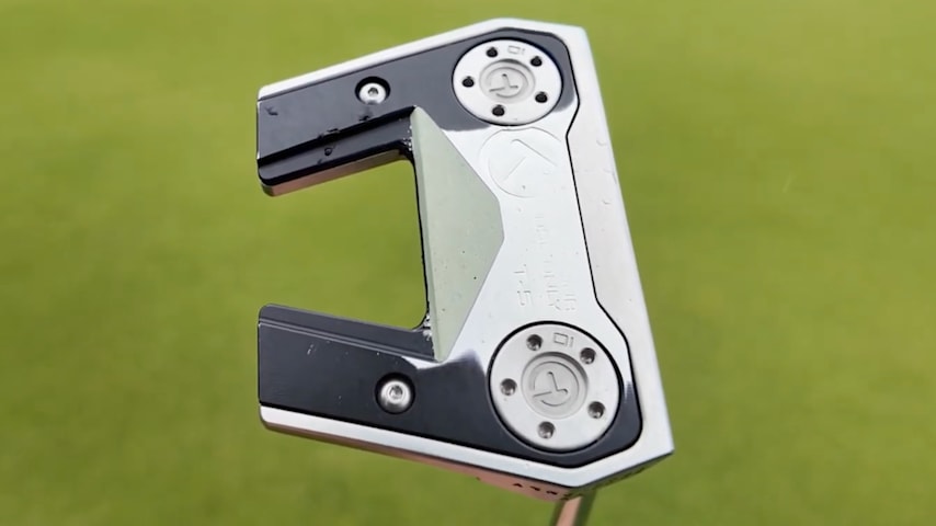 The sole of Thomas' Scotty Cameron T5.5 prototype mallet putter. (GolfWRX)