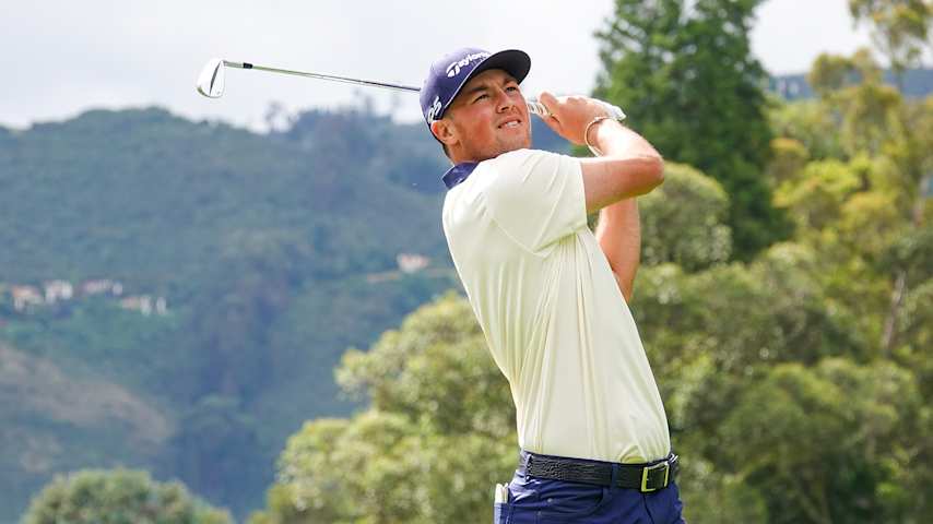 El argentino Abel Gallegos se quedó a un paso de forzar un desempate. Con el segundo lugar en solitario avanzó al puesto 16 de la Fortinet Cup y aseguró su presencia en el Swing Norteamericano. (Gregory Villalobos/PGA TOUR Americas)