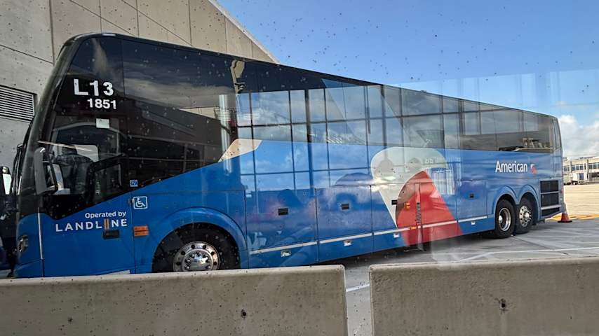 The bus that John Rollins took from Philadelphia to Scranton along his journey to the DICK'S Open. (Doug Milne/PGA TOUR)