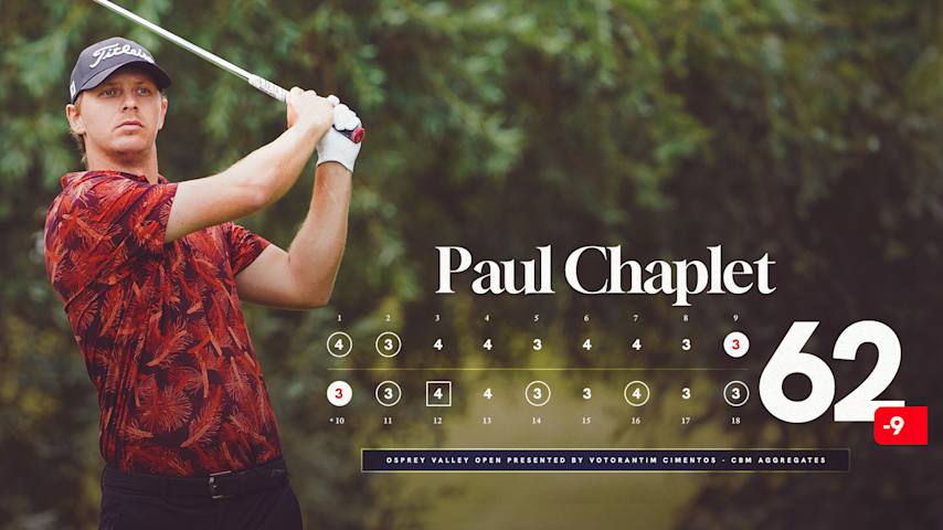 Chaplet abrió su día con águila en el hoyo 10 y lo terminó con águila en el hoyo 9. (Jay Fawler/PGA TOUR)