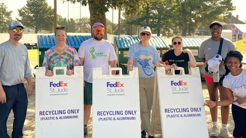 Over 50 local volunteers from Clean Memphis and Compost Fairy were mobilized to rescue 2.75 tons of surplus food, compost 3.75 tons of organic waste, and sort recyclables at the FedEx St. Jude Championship. (Courtesy PGA TOUR)