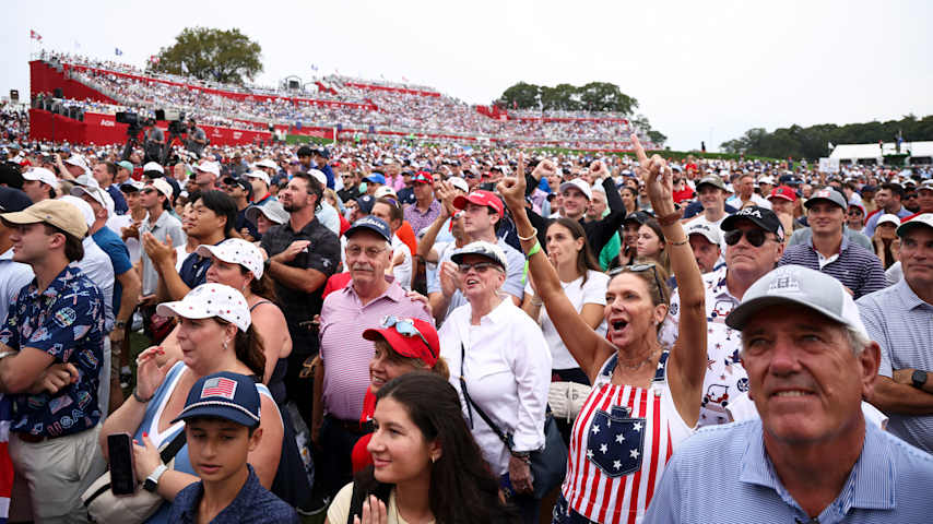 Spectators look on during the Opening Ceremony for the 2025 Ryder Cup. (Jared C. Tilton/Getty Images)