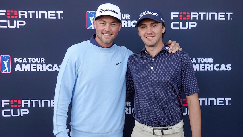 Jugando uno atrás del otro, Abel Gallegos y Vicente Marzilio hicieron 66 (-4) para terminar la primera ronda del Fortinet Cup Championship empatados en el quinto lugar. (Prensa/PGA TOUR Américas)