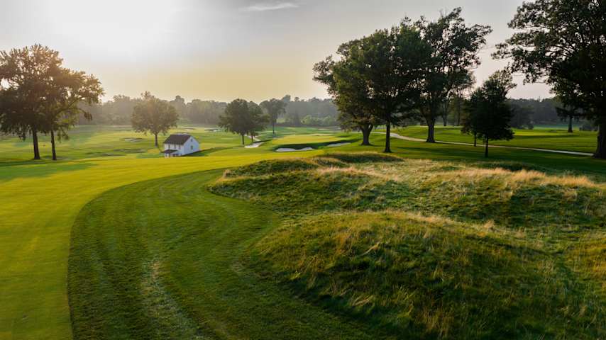 A look at the par-4 seventh hole at Aronimink Golf Club. (Dave Evenson/PGA of America)