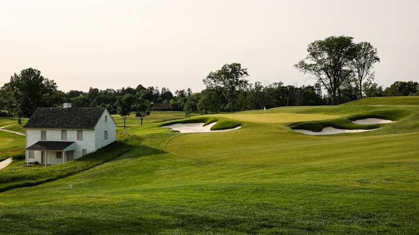 NEWTOWN SQUARE, PA - JUNE 02: A general view of the seventh hole at the Aronimink Golf Club on June 2, 2025 in Newtown Square, Pennsylvania. (Photo by Scott Taetsch/PGA of America)