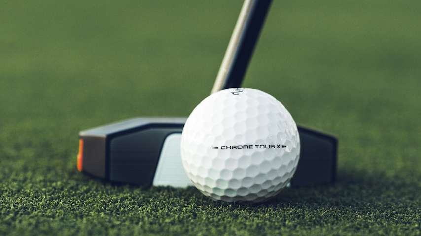 A close-up looks at the Callaway Chrome Tour X at address. (Courtesy Callaway Golf)