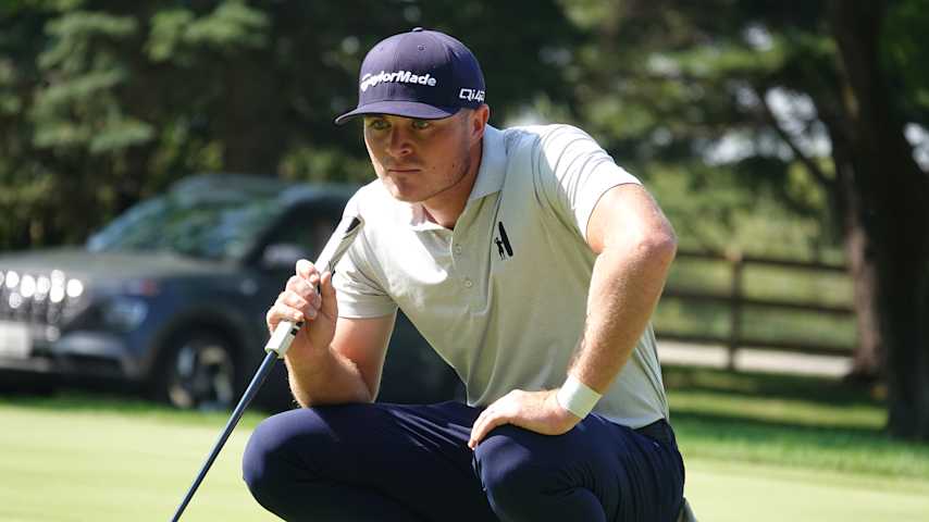 Austin Greaser highlights a group of five atop the leaderboard at the Manitoba Open heading into the weekend. (Jimmy Reinman/PGA TOUR)