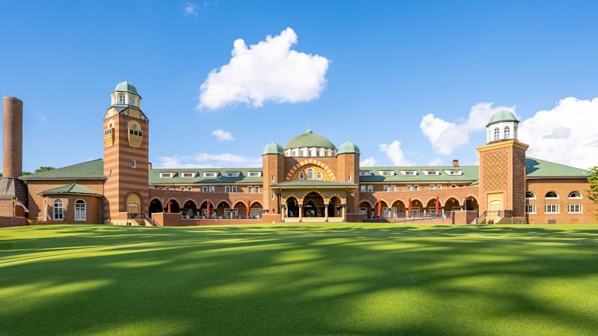 A look at the clubhouse at Medinah Country Club in Chicago, Illinois. (Photo by Fred Vuich/PGA Tour)