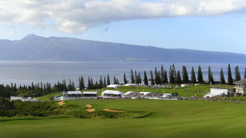 LAHAINA, HI - JANUARY 06: A course scenic view of the 18th hole during the final round of the Sentry Tournament of Champions on Plantation Course at Kapalua on January 6, 2019 in Lahaina, Hawaii. (Photo by Stan Badz/PGA TOUR)