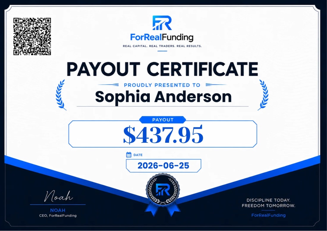 ForRealFunding payout certificate