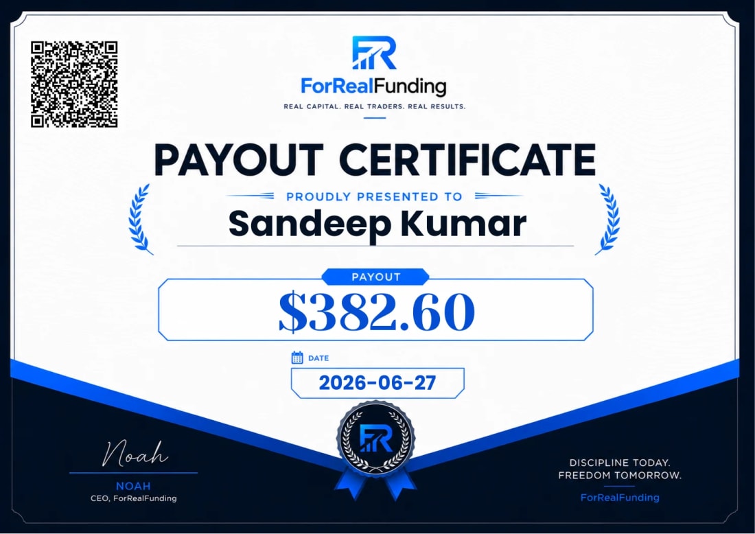 ForRealFunding payout certificate