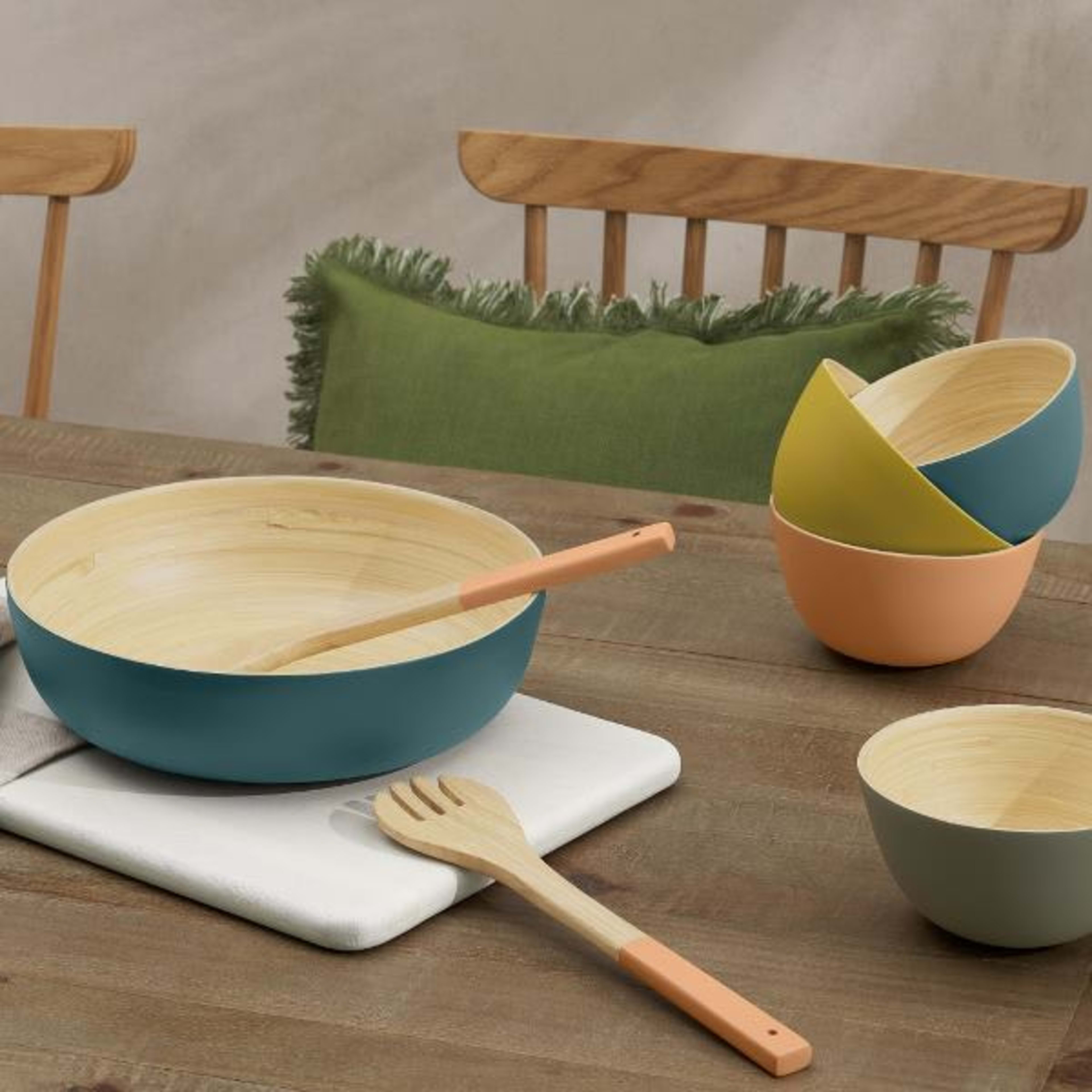 Spun bamboo bowl