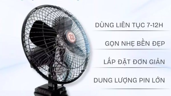 Review Quạt tích điện pin 10-20 Cell chân pin phổ thông: Cứu tinh mát rượi cho mùa mất điện