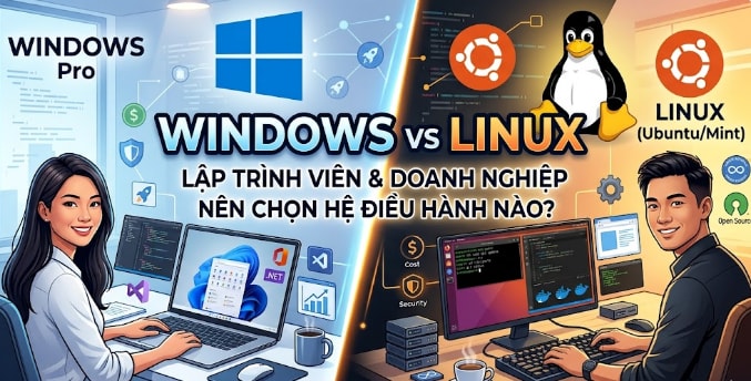 Windows vs Linux: Lập trình viên và doanh nghiệp nên chọn hệ điều hành nào?