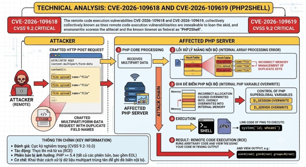 Hướng dẫn khắc phục lỗ hổng CVE-2026-109618 và CVE-2026-109619 trên PHP