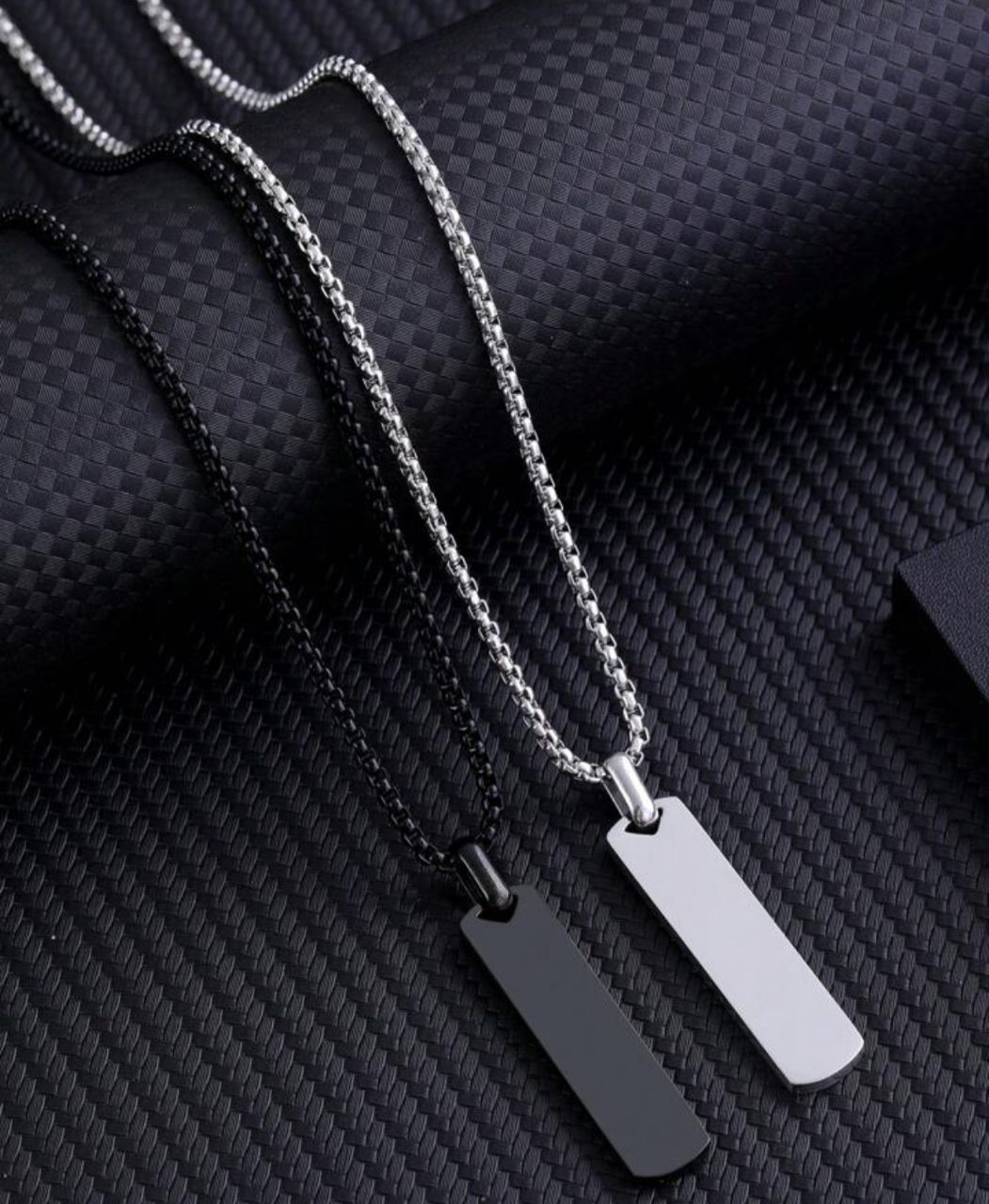 Black and Silver Male Necklace