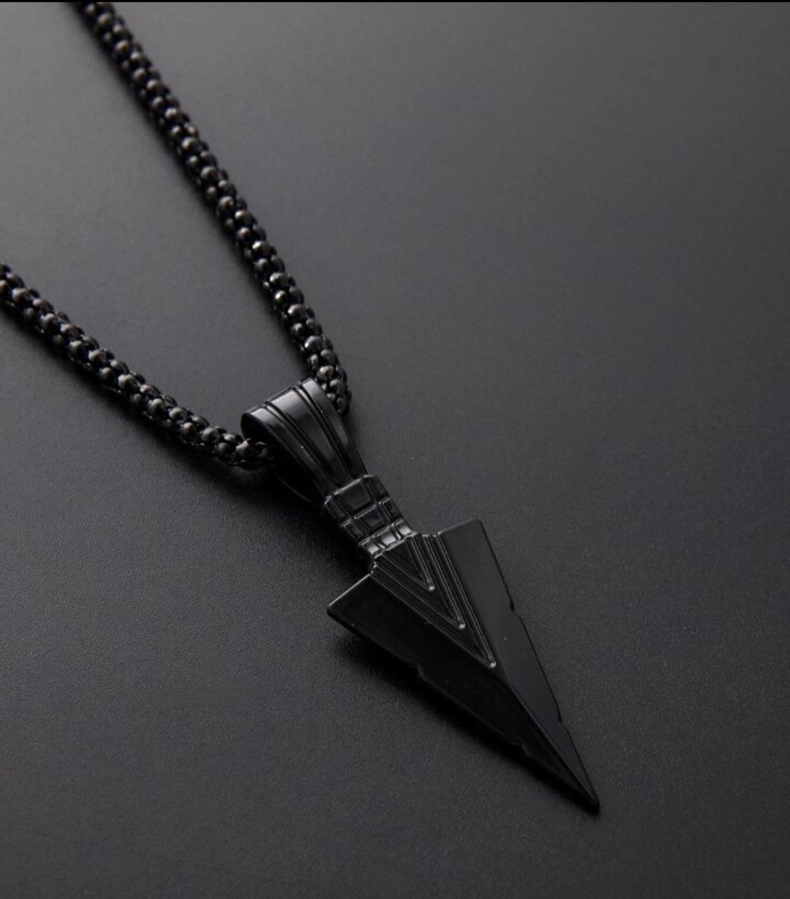 Spearheaded Black Male Necklace