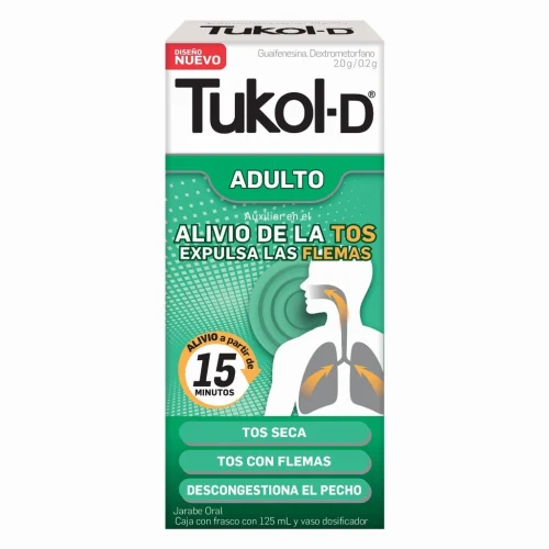 TUKOL-D ADTO (GUAIFENESINA/DEXTROMETORFANO) JBE C/125 ML GENOMMA