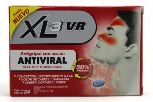 XL-3 VR (CLORFE/AMANTA/PARACE) TAB 3/50/375 MG C/24 SELDER
