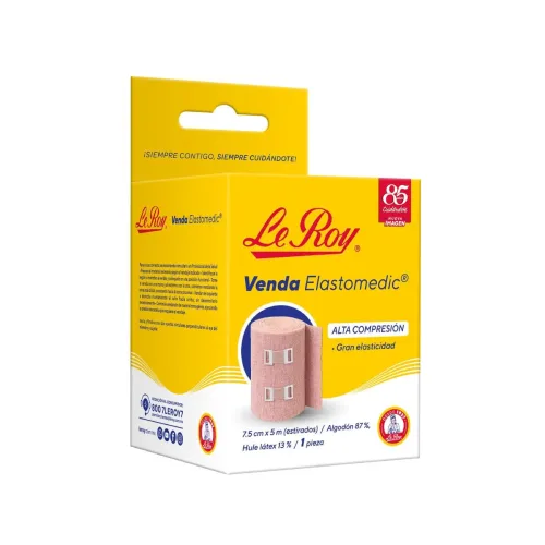 VENDA ALTA COMPRESION ELASTOMEDIC 7.5 CM X 5 M 13303 LE ROY