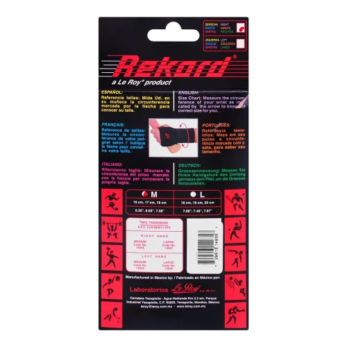 MUÑEQUERA NEOPRENO MEDIO GUANTE REKORD PAR MED 14938 LE ROY