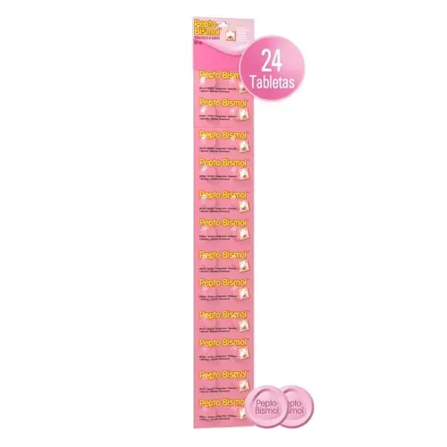 PEPTO BISMOL (SUBSALICILATO BISMUTO) TAB MAST 250 MG TIRA C/24 P&G